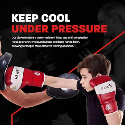 Kids Boxing Gloves for Kids Children Youth Punching Bag Kickboxing Muay Thai Mitts MMA Training Sparring Gloves Red, 6 oz