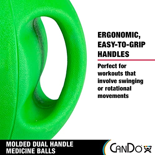 CanDo Molded Dual-Handle Medicine Ball for Strength Training, Core Workouts, Warmups, Cardio, and Plyometrics with Handles for Home and Clinic Use - style: d) 13.2 lb