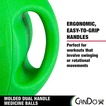 CanDo Molded Dual-Handle Medicine Ball for Strength Training, Core Workouts, Warmups, Cardio, and Plyometrics with Handles for Home and Clinic Use - style: d) 13.2 lb