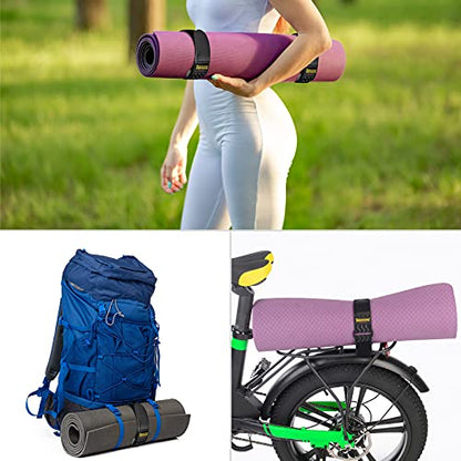 Trilancer Elastic Cinch Straps with Anti-Slip Strips, 24 "x 2" (4 Pack) Multipurpose Hook and Loop Bundling Straps for Hose, Cords, Bike, Luggage, Camping, Yoga Mats - size: 24"(4 pcs)