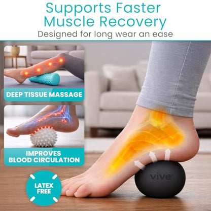 Vive Massage Ball Set (4 Piece) - Plantar Fasciitis Relief Foot Pain Hot