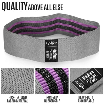 Fabric Resistance Bands for Working Out, Exercise Bands for Glutes and Legs - color: 2.Cream,Grey,Black