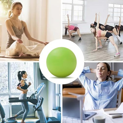 WOVTE Massage Lacrosse Ball for Sore Muscles, Shoulders, Neck, Back, Foot, Body, Deep Tissue, Trigger Point, Muscle Knots, Yoga and Myofascial Release (Green)