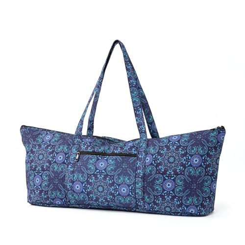 | Yoga Mat Bag | Large Yoga Mat Carrier with Wet Pocket | Yoga Gifts | Gym Tote Bag for Women - color: Tote-Blue