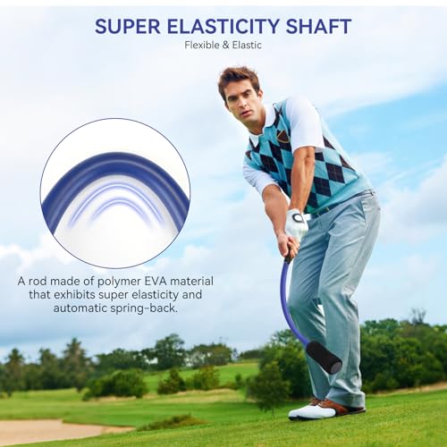 MIKOSI Golf Grip Trainer, EVA Foam Golf Swing Trainer Warm-Up Stick for Strength Grip Tempo & Flexibility Training, Indoor Outdoor Safe Golf Training Aid for Beginners & All Levels