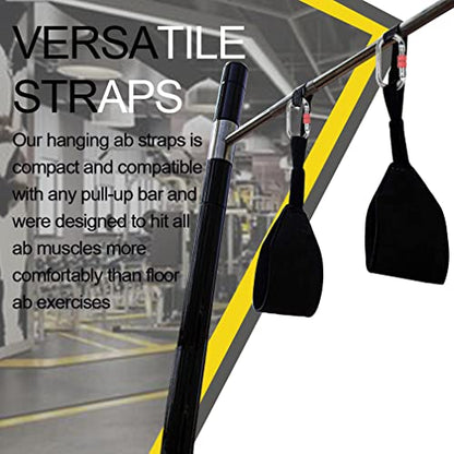 Hanging Ab Straps with Quick Locks - 1 Pair Gym Sling Straps for Pull Up Bar, Core & Abdominal Workouts