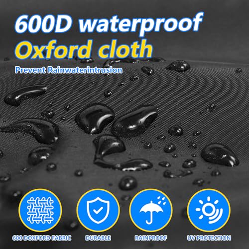 Mini Trampoline Cover, 600D Oxford Waterproof Fitness Trampoline Cover ,Protection Cover for Trampoline Indoor Outdoor Garden Rebounder,(Not Spring Covers) (Black, 91*7.6CM)