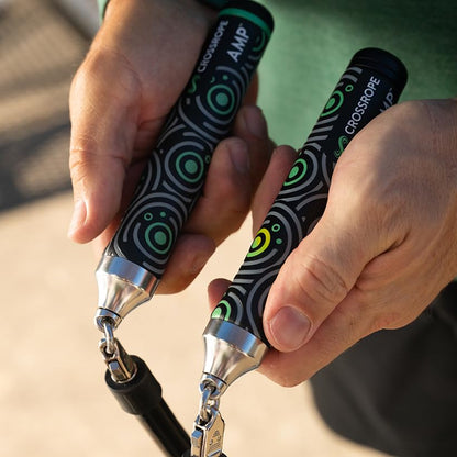 Crossrope AMP Smart Jump Rope Handles - Bluetooth- Connected Handle - Compatible with Crossrope Jump Ropes - Fitness Training for High Calorie Burn and Cardio - Membership Required