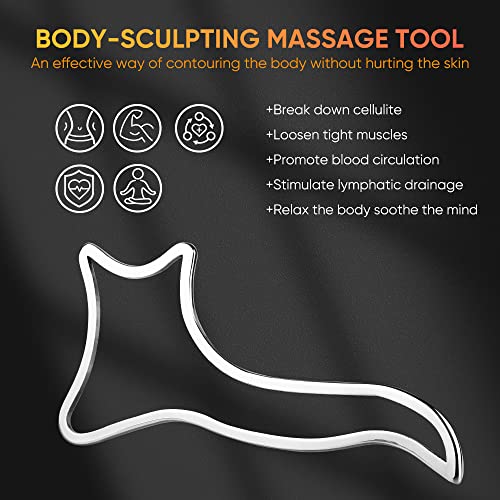 Ice Gua Sha Muscle Scraper, Stainless Steel Massage Therapy Tools - Body Sculpting, Maderoterapia Kit Colombiana for Lymphatic Drainage, Anti Cellulite, Deep Tissue - size: Board