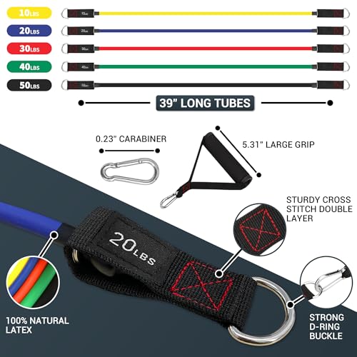TheFitLife Resistance Bands Set with Handles, Door Anchor and Ankle Straps