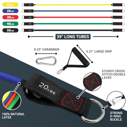 TheFitLife Resistance Bands Set with Handles, Door Anchor and Ankle Straps