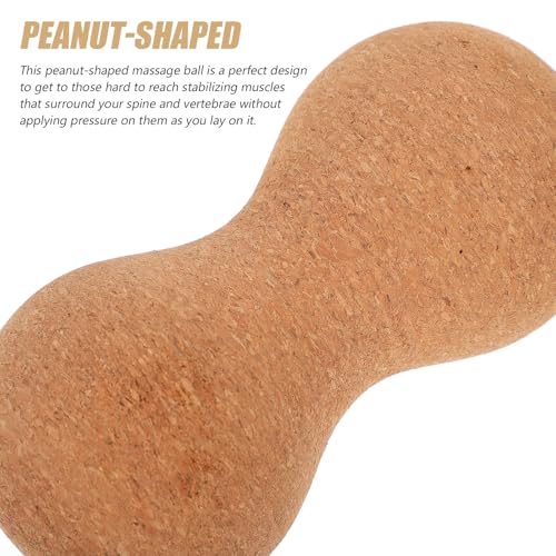 Alipis Peanut Deep Tissue Massage Ball Cork Wood Dual Mobility Massager for Muscle Relief Trigger Point Therapy Yoga Fitness and Travel