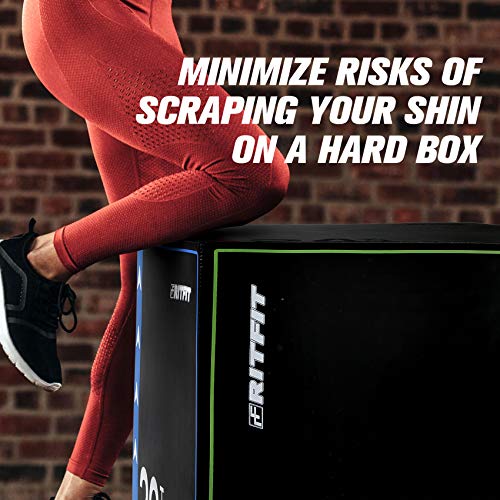RitFit 3 in 1 Extra Firm Soft Plyo Box Foam Plyometric Box-30”x24”x20”-20"x18"x16" Heavy Duty High Density Foam Jumping Box 3 Sizes with PVC Cover,Platform for Home Gym Fitness, 440lb Weight Capacity