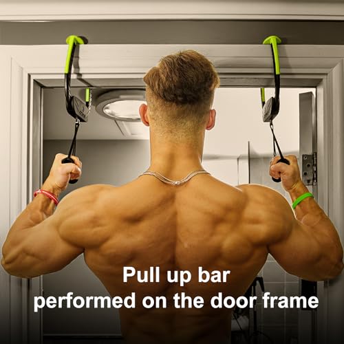 Portable Travel Doorway Pull Up Bar, No Screws, 250lb Home Gym | Travel pull up bar, installs in seconds – no tools, no damage. 250lb capacity, dual rotating grips for back & core.