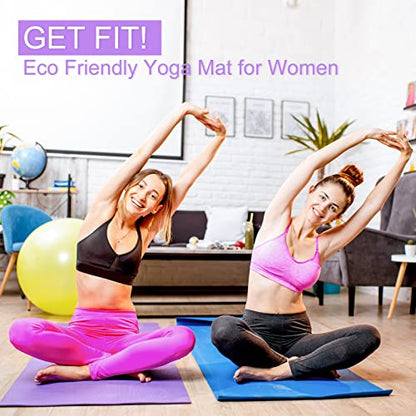 3 mm Thick Yoga Mat Bulk, Non Slip Exercise Workout Fitness Pad for Women Men, Gym Home Yoga Pilates, Easy to Clean, Sturdy PVC