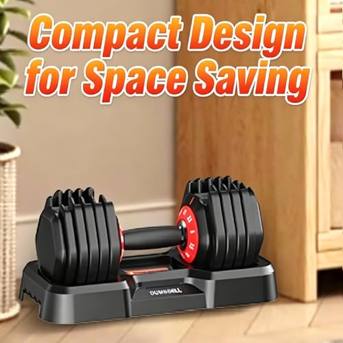 Adjustable Dumbbell Set, All in One Weights Dumbbell with Non-Slip Handle, 1 Hand Quick Adjust weight set for Home Gym - color: 25lb Pair