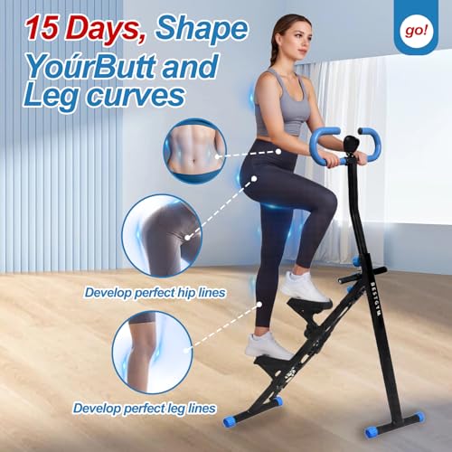 Stepper Machine Adjustable Handles, Compact Stepper Exercise Machine with LCD Display for Home Cardio Workout - color: Black