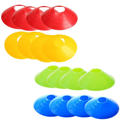 16 Pcs Football Training Disc Cone Marker Set, Multi-Color Plastic Soccer Training Spot Markers for Agility Drills and Field Practice