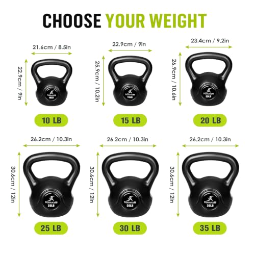 ProsourceFit Vinyl Plastic Kettlebell from 10, 15, 20, 25, 30 and 35 lbs - style: 10lb