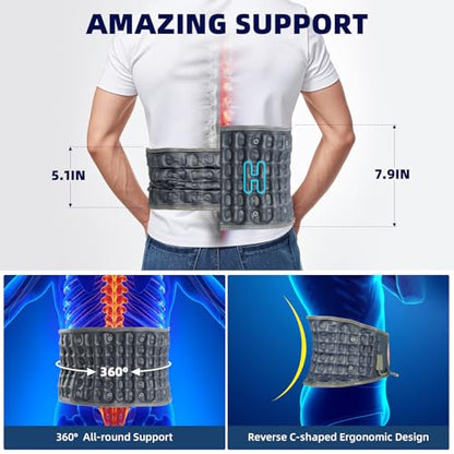 Decompression Belt with Elec. Pump, Inflatable Back Brace, Blue - color: Blue