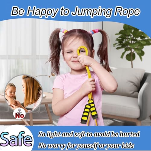 Ponydash Jump Rope, Jump Ropes for Kids, 2 Pack Kids Jump Rope Lightweight &Adjustable &Durable jumping rope for Fitness-Speed Jump Rope for Women Men Youth, Foam Grips Handles for, Workout