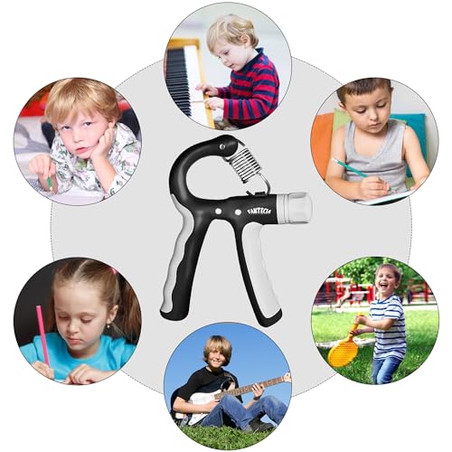 Hand Grip Strengthener for Kids and Youth, Adjustable Resistance Hand Gripper 11-45Lbs, Hand Grips for Strength Training, Stress Relief Grip - color: Black-2 pack