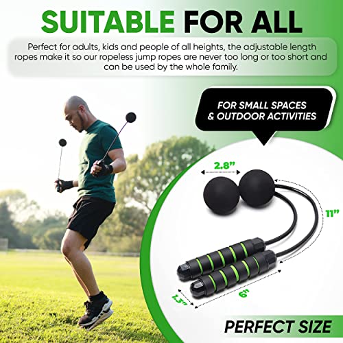 Bod Ropes Cordless Jump Rope Beachbody MBF - Adjustable Length Ropeless Jump Rope For Beachbody - Emulate Weighted Jumprope Indoors - Cordless Jumping Rope Great For Improving Fitness In Small Spaces