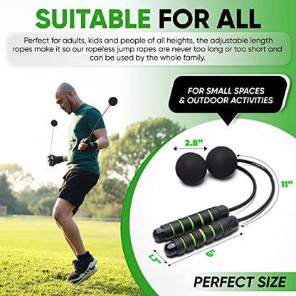 Bod Ropes Cordless Jump Rope Beachbody MBF - Adjustable Length Ropeless Jump Rope For Beachbody - Emulate Weighted Jumprope Indoors - Cordless Jumping Rope Great For Improving Fitness In Small Spaces