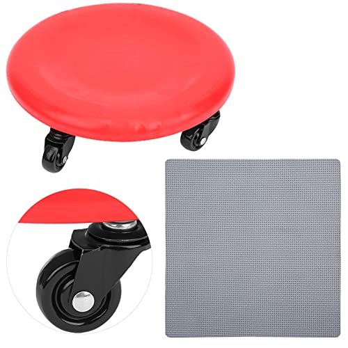4 Wheel Abdominal Exerciser, Abdominal Muscle Plate with Smooth PVC Wheels, Multi - Directional Slide Disc for Core Workout, Includes Pad and Wheels for Home Fitness