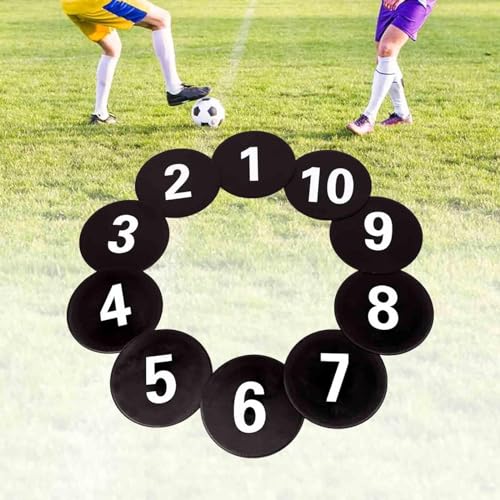 10x Numbered Floor Spot Markers Training Mark Pad Shock Absorbing Anti Slip Flat Disc Markers Landmark Mat for Kids Drills