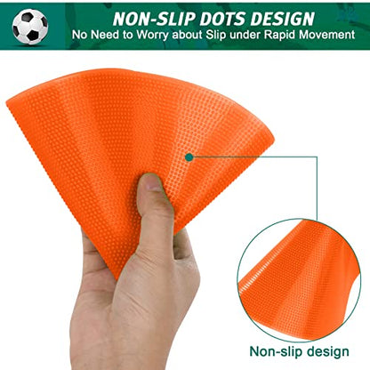 Poly Spots 4 Inch & 9 Inch Non-Slip Flat Cones Spot Markers for Gym Floor - style: Orange Blue Yellow 24 Pcs 9inch