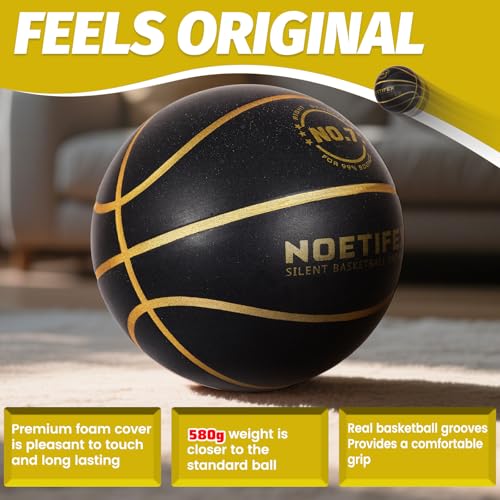 Upgraded Weighted Silent Basketball, High-Density Quiet Indoor Training Ball with Gift Box, Real Bounce Soft Material, Ideal for Home & Apartment Dribbling Practice