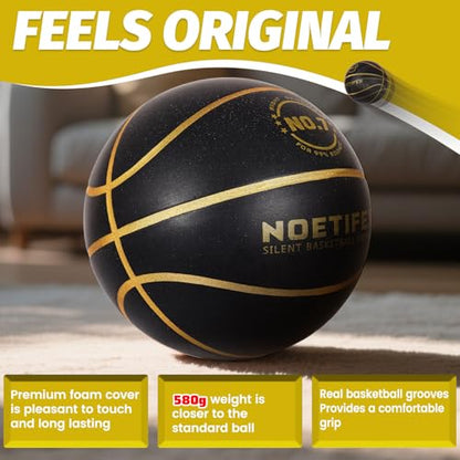 Upgraded Weighted Silent Basketball, High-Density Quiet Indoor Training Ball with Gift Box, Real Bounce Soft Material, Ideal for Home & Apartment Dribbling Practice