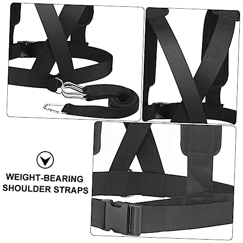 Toddmomy 2pcs Resistance Running Belt with Metal Buckles Padded Shoulder Straps for Strength Training Speed Improvement Outdoor Sled and Tire Pulling Fitness Harness