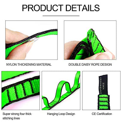 2pcs Safety Daisy Chains Strong Climbing Strap Adjustable Nylon Strap Rope Yoga Pilates Stretching Straps - color: Grey, size: 105cm x 1.5cm