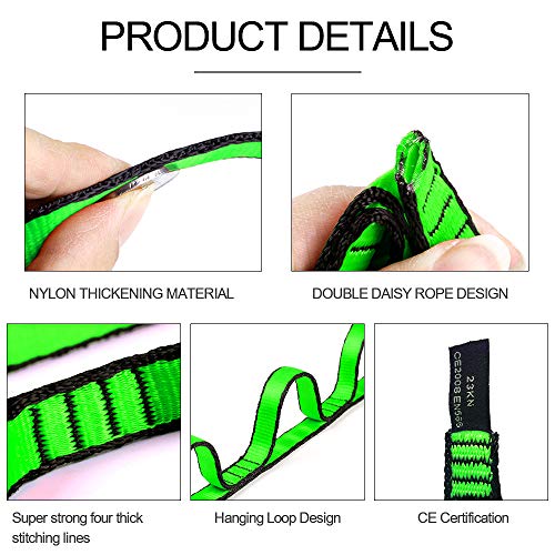 2pcs Safety Daisy Chains Strong Climbing Strap Adjustable Nylon Strap Rope Yoga Pilates Stretching Straps - color: Red, size: 105cm x 1.5cm