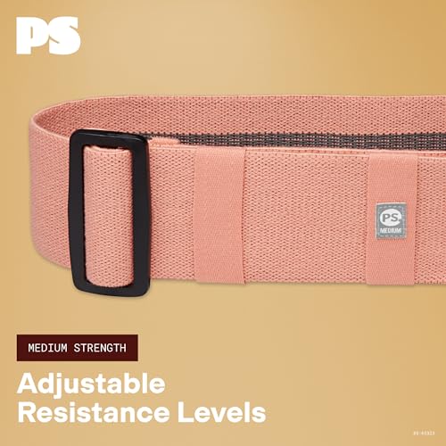 POPSUGAR Adjustable Hip Resistance Band (Coral), Medium Strength Exercise Band for Men & Women, 4 Resistances for Toning Legs, Glutes, Lower Body Workout, Non-Slip Comfort-Grip Fabric Elastic Band