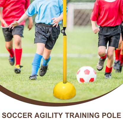 Didiseaon Foldable 2-Part Speed Agility Training Pole Yellow Football Basketball Hurdle for Field Drills