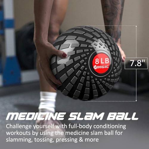 Slam Ball 8-10 lb Medicine Ball Weighted Balls for Exercise and Workout, Strength, Cardio, Cross-Training and Core Workouts