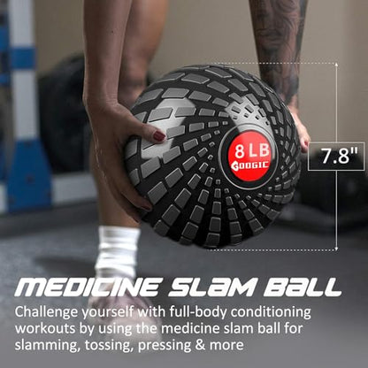 Slam Ball 8-10 lb Medicine Ball Weighted Balls for Exercise and Workout, Strength, Cardio, Cross-Training and Core Workouts