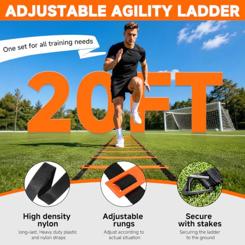 Agility Ladder, Soccer Football Training Equipment Agility & Speed Training - color: Orange
