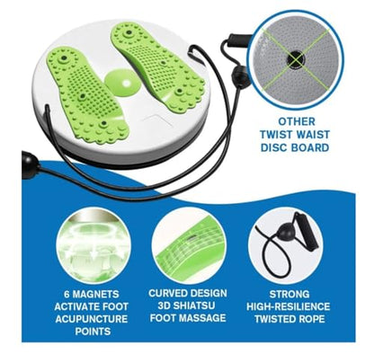 Waist Twisting Disc Unisex Waist Trainer Abdominal Exercise Foot Massage Plate Workout Home Gym Body Building Weight Loss Fitness Equipment