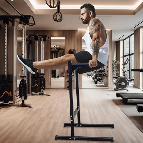 Adjustable Height Dip Bar Station, Heavy Duty Dip Station for Home Gym,Multi-function Dip Station Pull Up Bar Full Body Strength Training Workout Fitness Equipment for Tricep Dips - color: Dip Bar