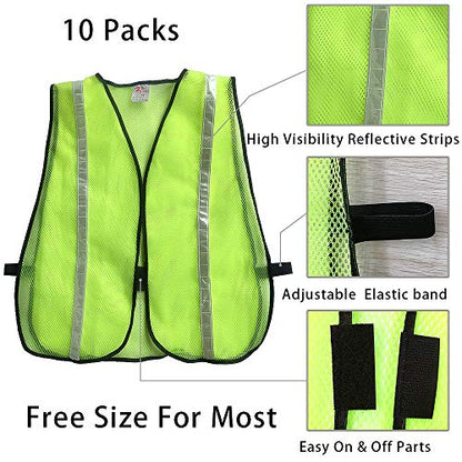 zojo High Visibility Safety Vests,Adjustable Size,Lightweight, Wholesale Reflective Vest for Outdoor Works, Cycling