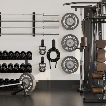 Iron Battle Rope Storage Rack, Wall Mount, Black, 1 Count, Minimalist Style, Solid Pattern, 2.9" x7.5" x11.4", 10kg Max Weight, Home, Garage, Commercial Gym