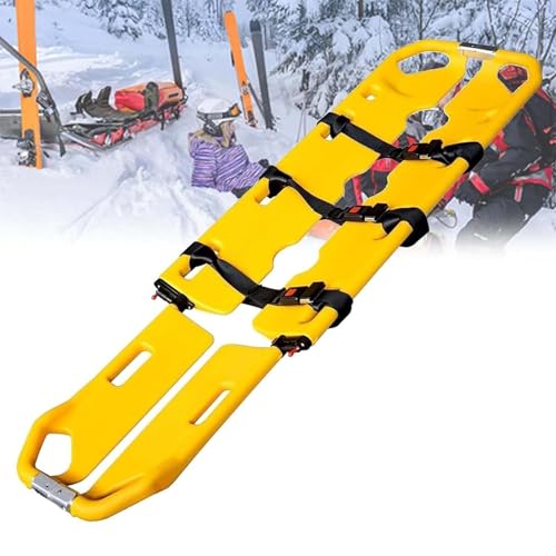 EMS Medical Scoop Stretcher, Lightweight Folding Rescue Stretcher with Safety Straps, 350 Lb Capacity Patient Transfer Board for Emergency Response