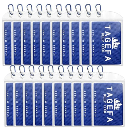 Cooling Towels 20 Pack, 40"x 12" Cooling Rags Neck Wraps for Sports with Carrying Pouch, Gym Cooling Neck Towels for Hor Weather, Sweat, Fitness, Travel