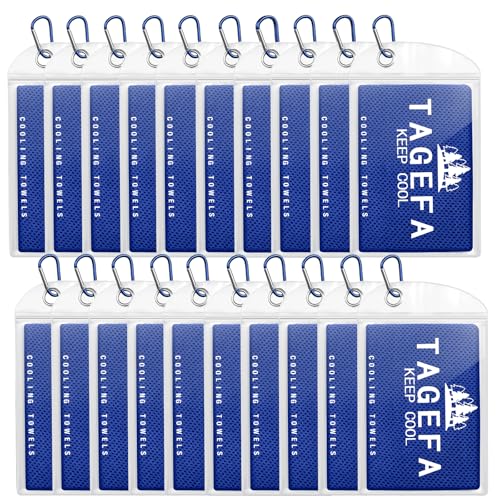 Cooling Towels 20 Pack, 40"x 12" Cooling Rags Neck Wraps for Sports with Carrying Pouch, Gym Cooling Neck Towels for Hor Weather, Sweat, Fitness, Travel