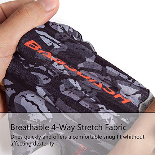 BASSDASH ALTIMATE UPF 50+ Sun Protection Fingerless Fishing Gloves Men - color: Black Camo, size: X-Large
