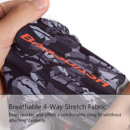 BASSDASH ALTIMATE UPF 50+ Sun Protection Fingerless Fishing Gloves Men - color: Black Camo, size: X-Large